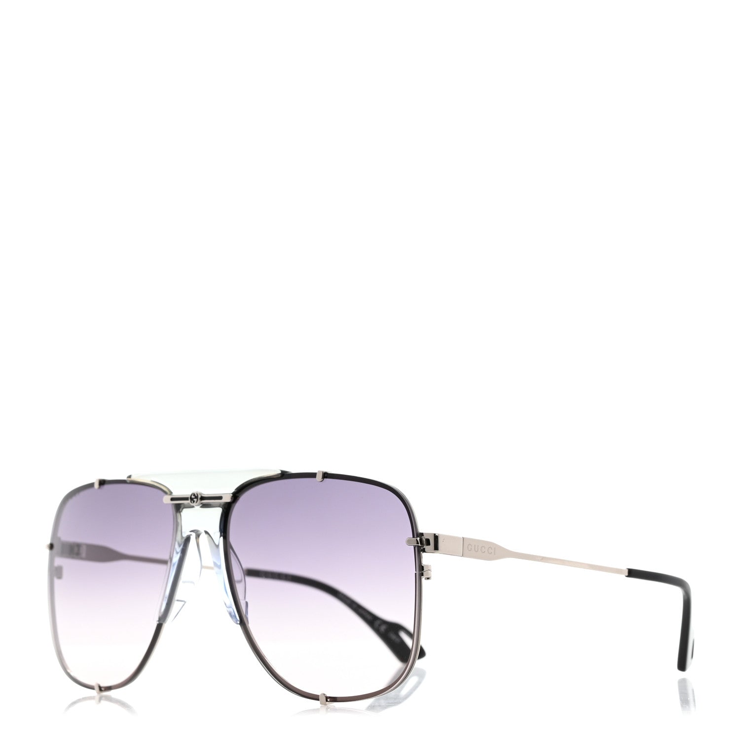 Gucci Metal Square Frame Sunglasses GG0739S Black 1 of 8