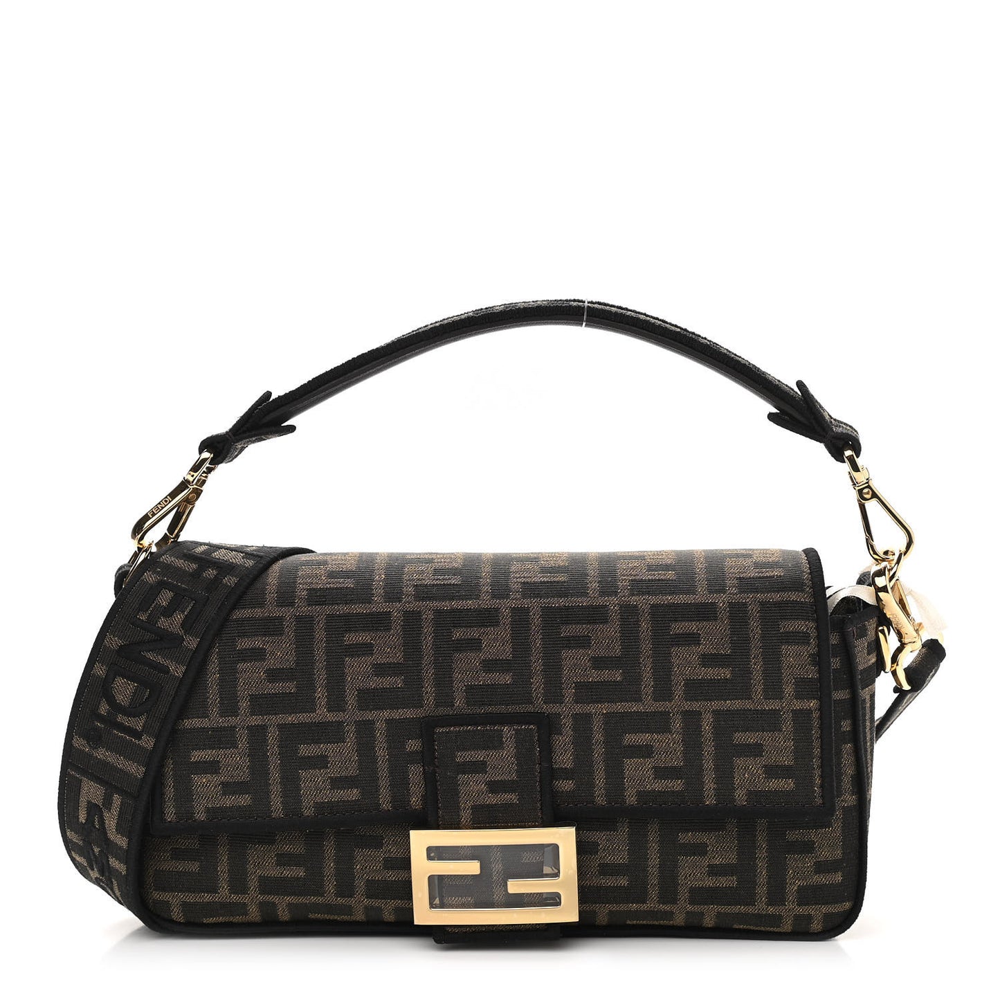 Fabric Jacquard FF 1974 Medium Baguette Tobacco Moro Black