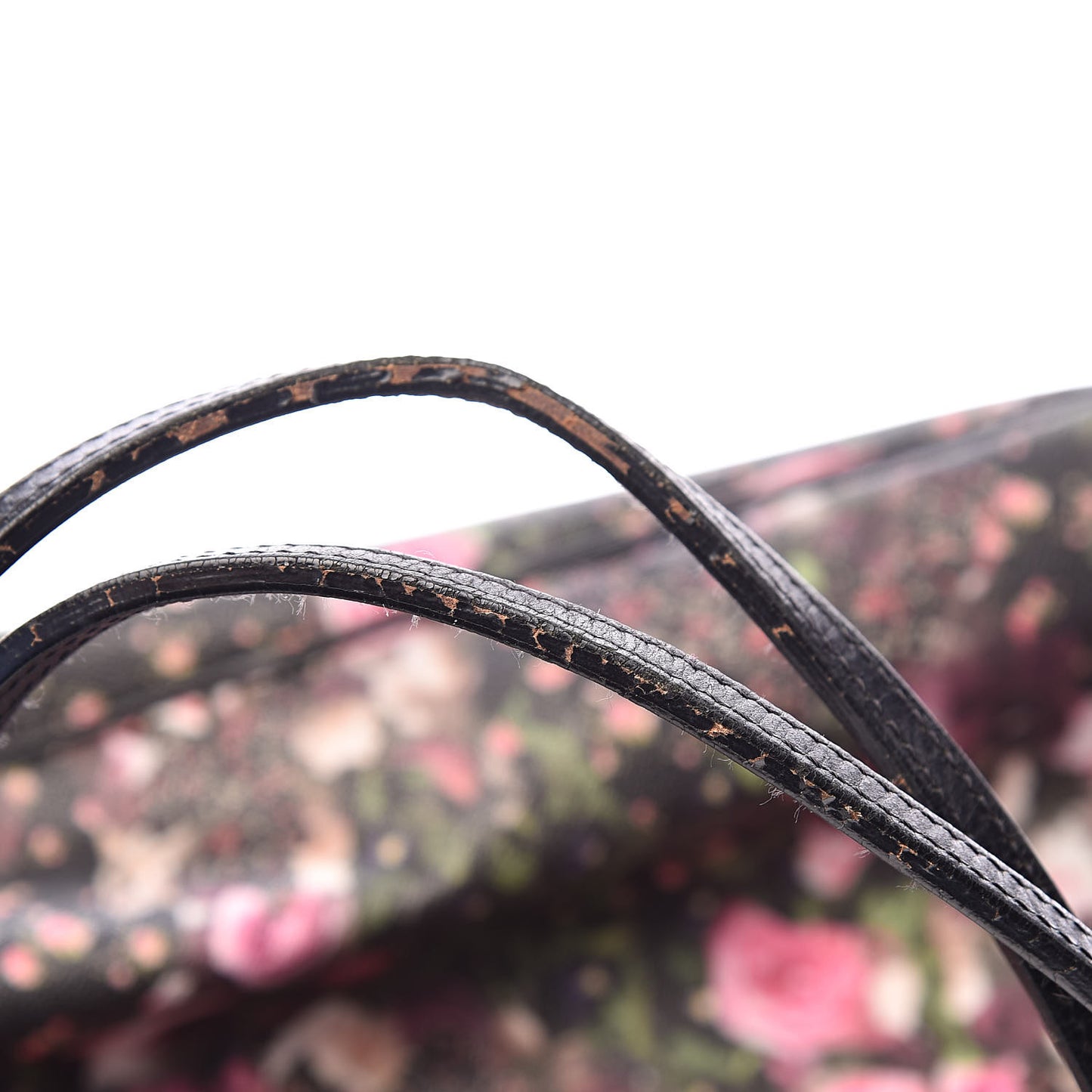 Textured Coated Canvas Roses Camouflage Print Large Antigona Tote Black