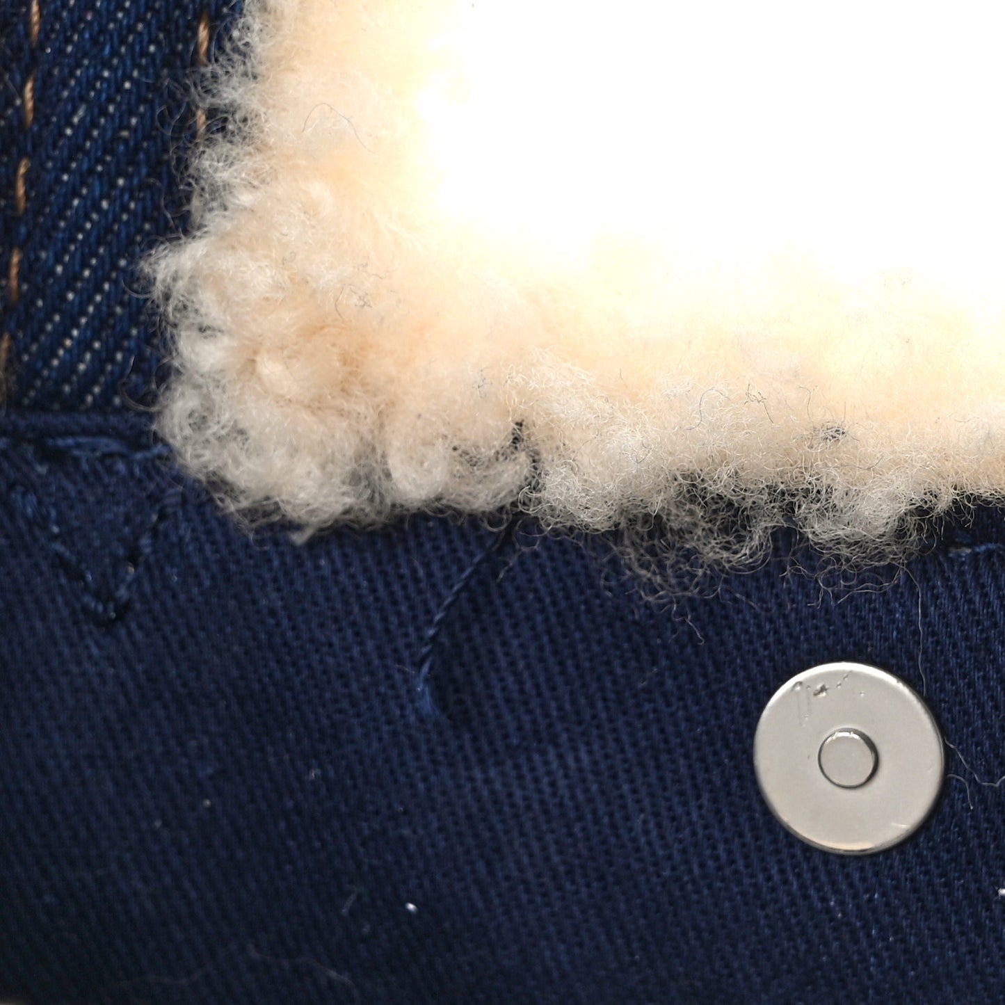 X UGG Denim Shearling Small Shopping Bag Raw Denim