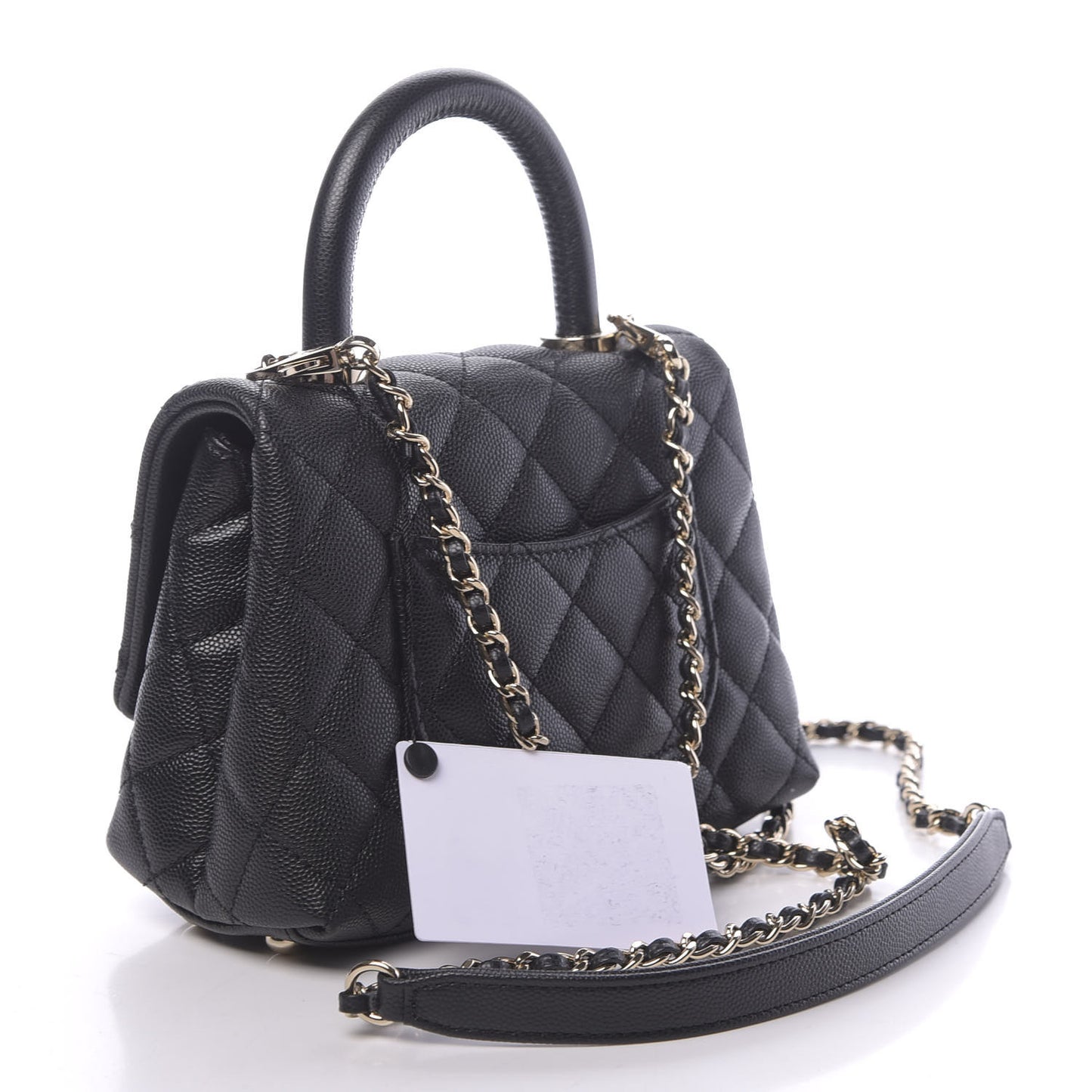 Caviar Quilted Extra Mini Coco Handle Flap Black