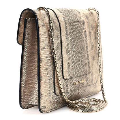 Bulgari Metallic Karung Serpenti Forever Crossbody Beige 4 of 12