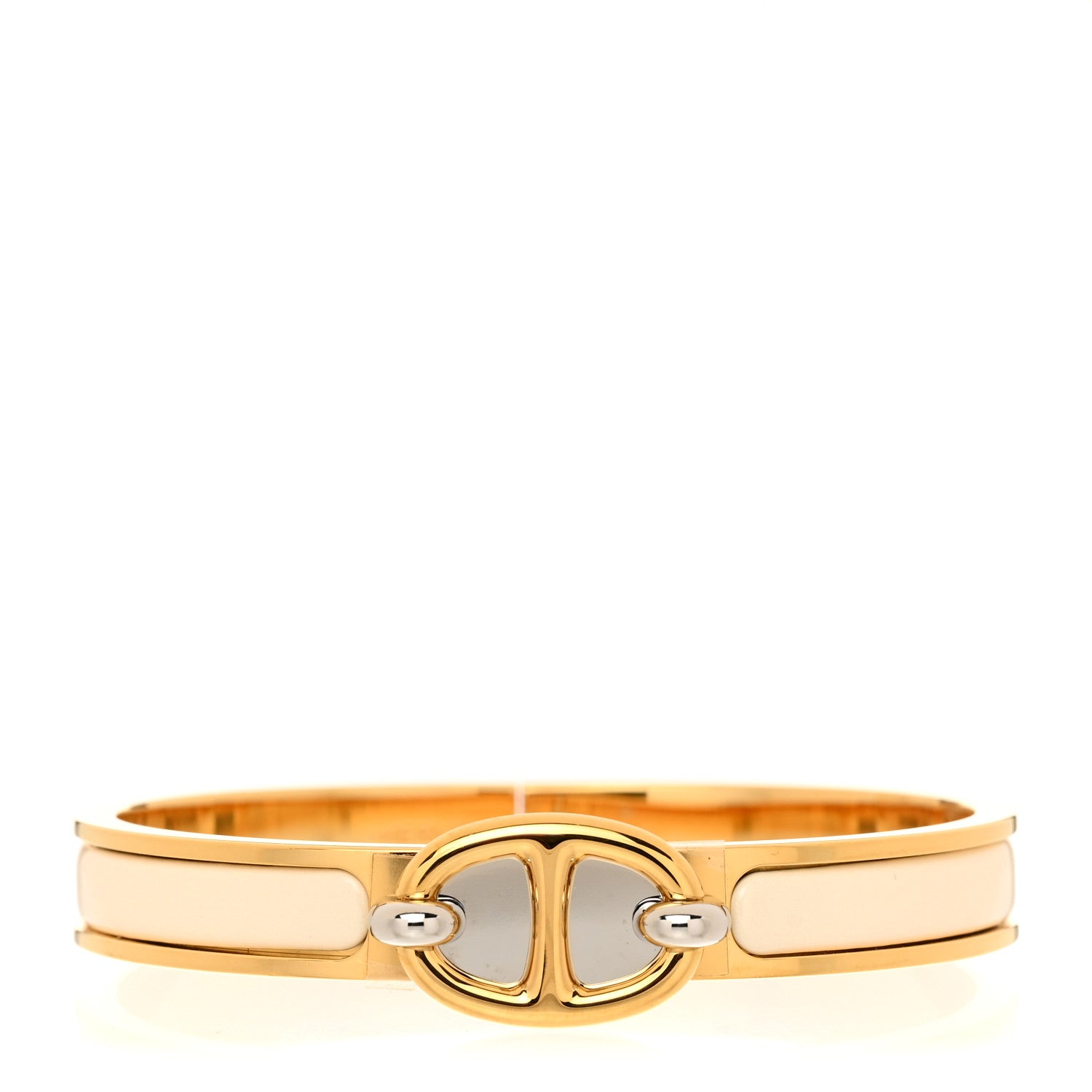 Hermes Enamel Mini Farandole Clic Chaine D'Ancre Bracelet Creme 1 of 6