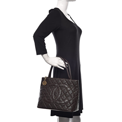 Chanel Caviar Quilted Medallion Tote Brown 2 of 13