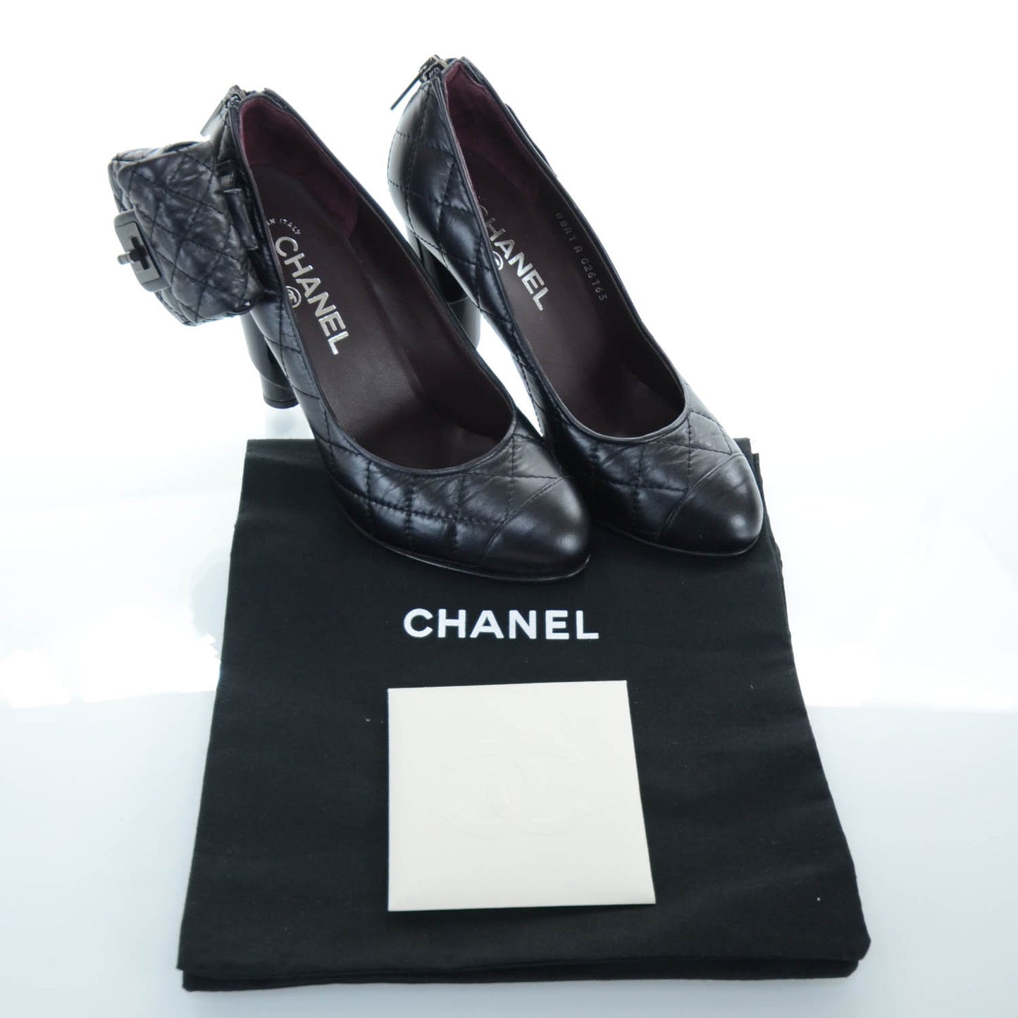 Quilted Calfskin Mini 2.55 Reissue Flap Pumps 37 Black