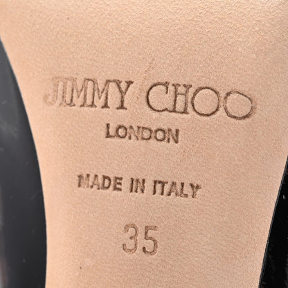 Jimmy Choo Patent Napa Sepia Platform Pumps 35 Nude Black 7 of 9