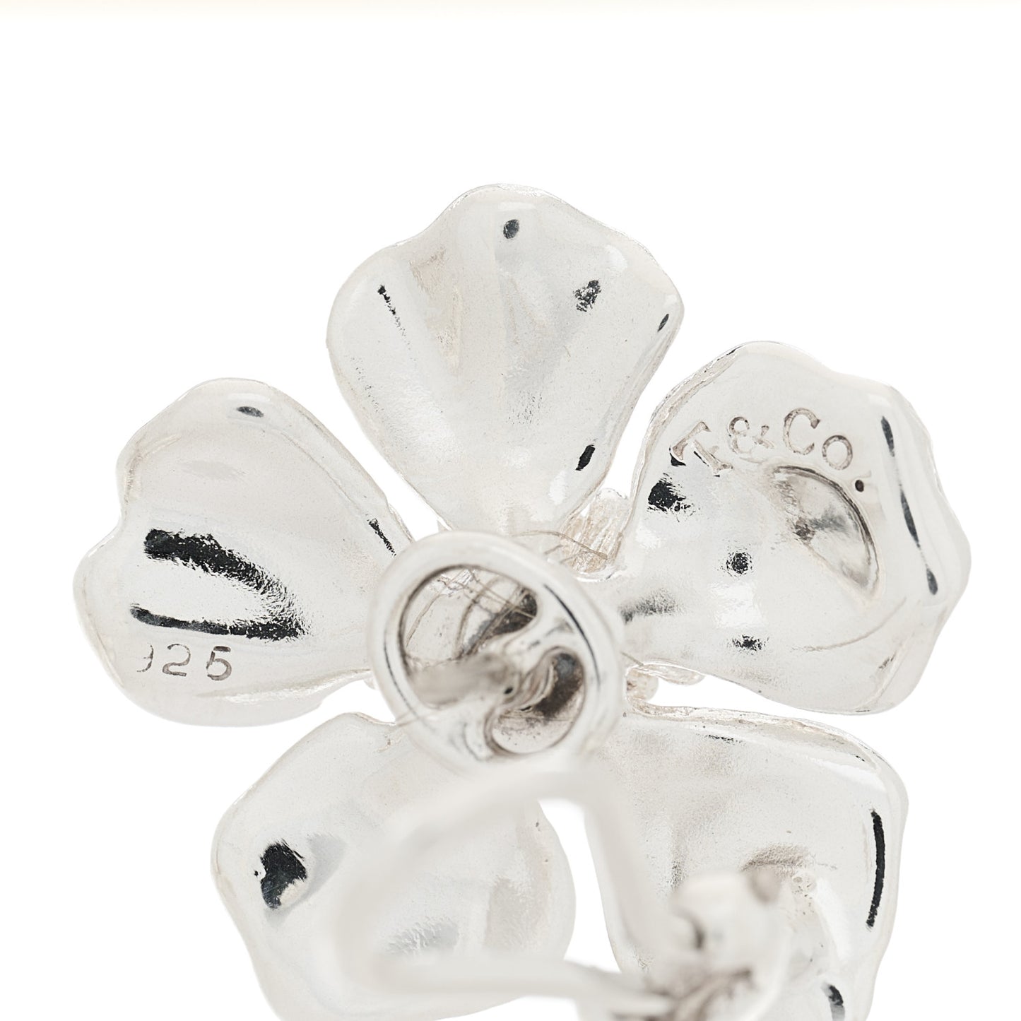 Sterling Silver Dogwood Blossom Flower Earrings