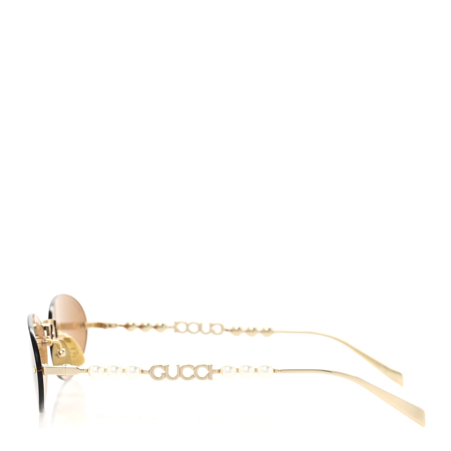 Metal Pearl Oval Sunglasses GG1922S Gold