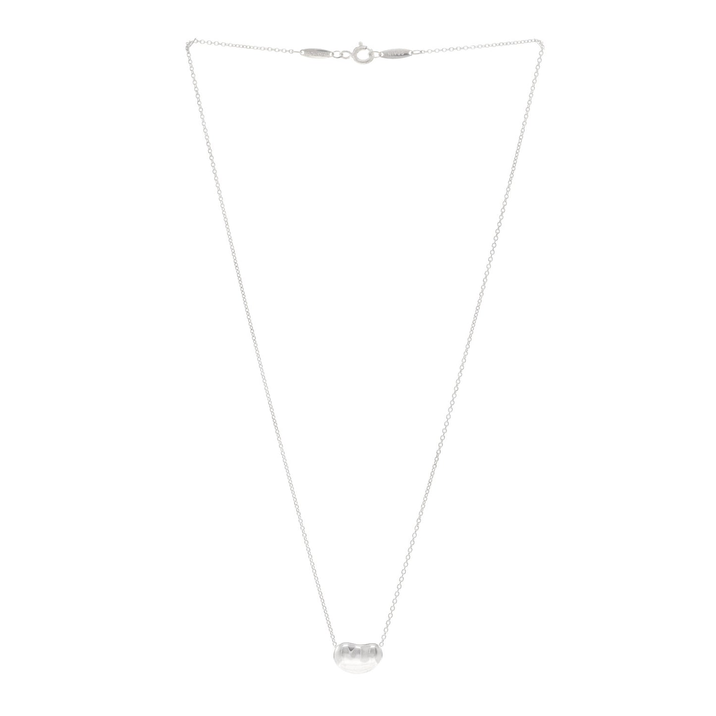 Sterling Silver 12mm Elsa Peretti Bean Pendant Necklace