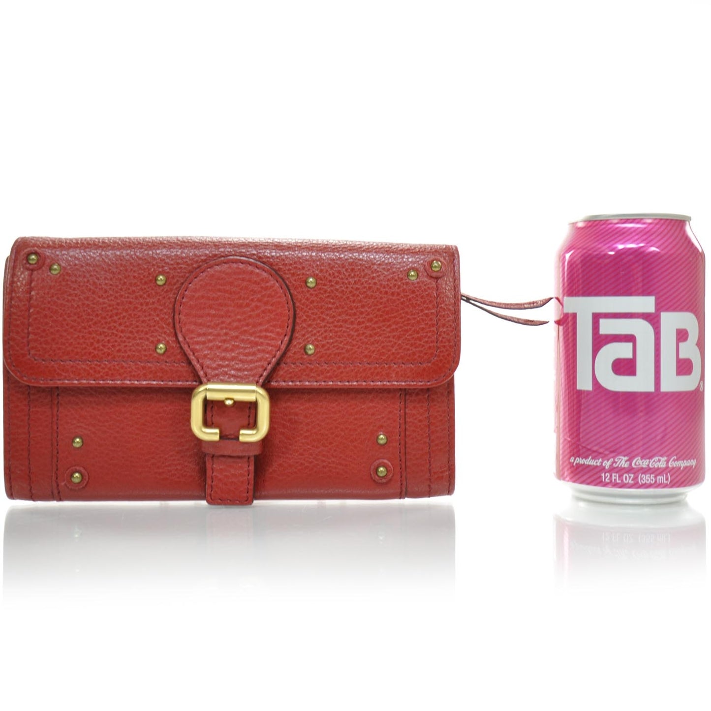 Leather Paddington Clutch Wallet Vermillion Red