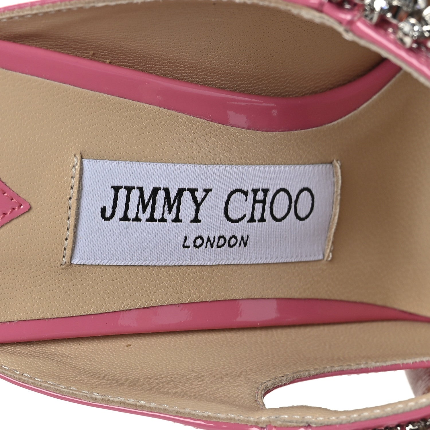 Jimmy Choo Patent Crystal Bing 100 Pumps 37.5 Candy Pink 6 of 7