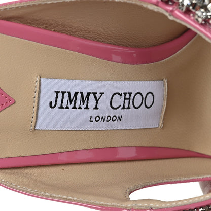 Jimmy Choo Patent Crystal Bing 100 Pumps 37.5 Candy Pink 6 of 7