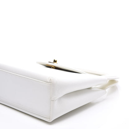 Chanel Caviar Top Handle Bag White 9 of 11