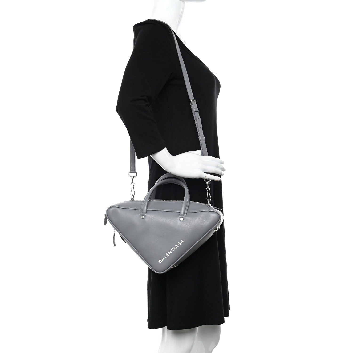Balenciaga Calfskin S Triangle Duffle Grey 2 of 10