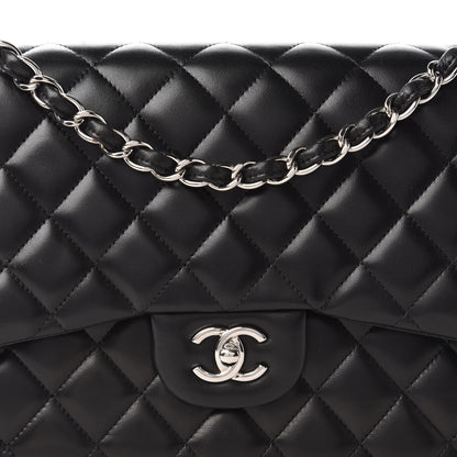 Chanel Lambskin Quilted Jumbo Double Flap Black 10 of 11