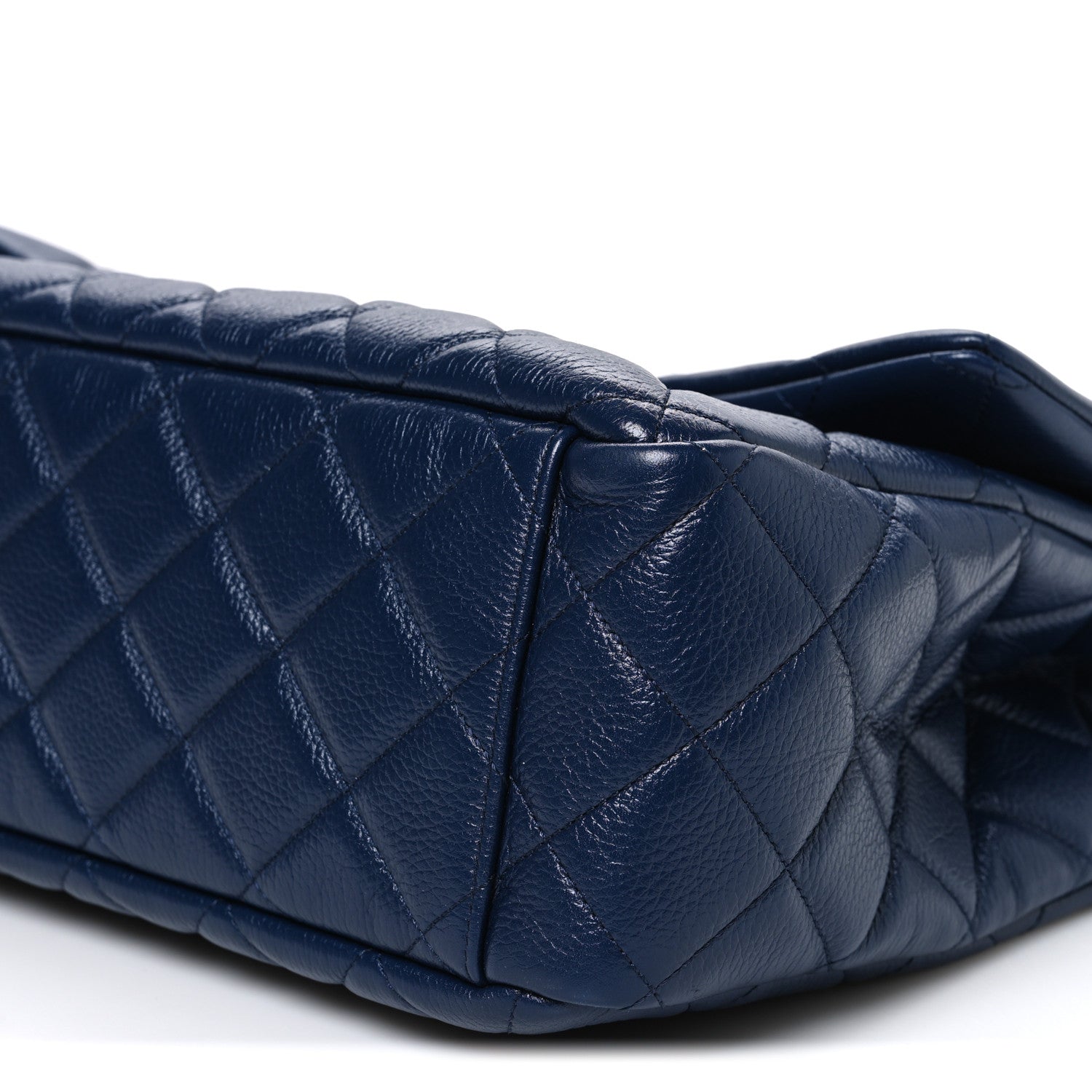 Chanel Metallized Calfskin Quilted XXL Travel Flap Bag Navy