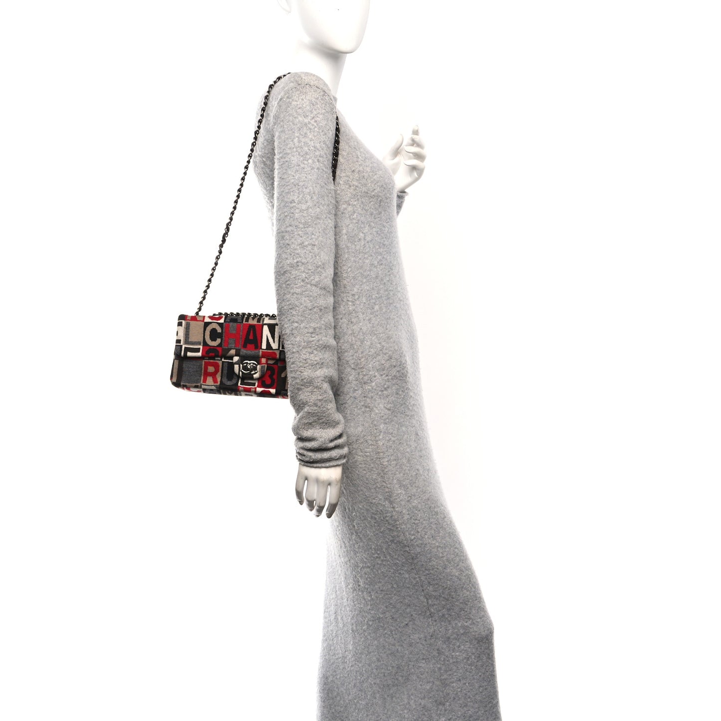 Jersey Patchwork East West Flap Red Beige Grey