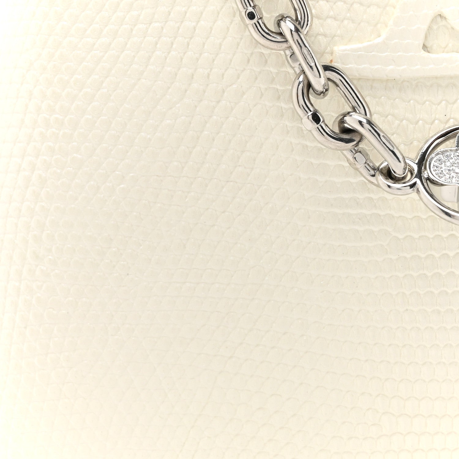 Louis Vuitton Taurillon Lizard Flower Chain Capucines Nano Ivory Sparkle 9 of 13