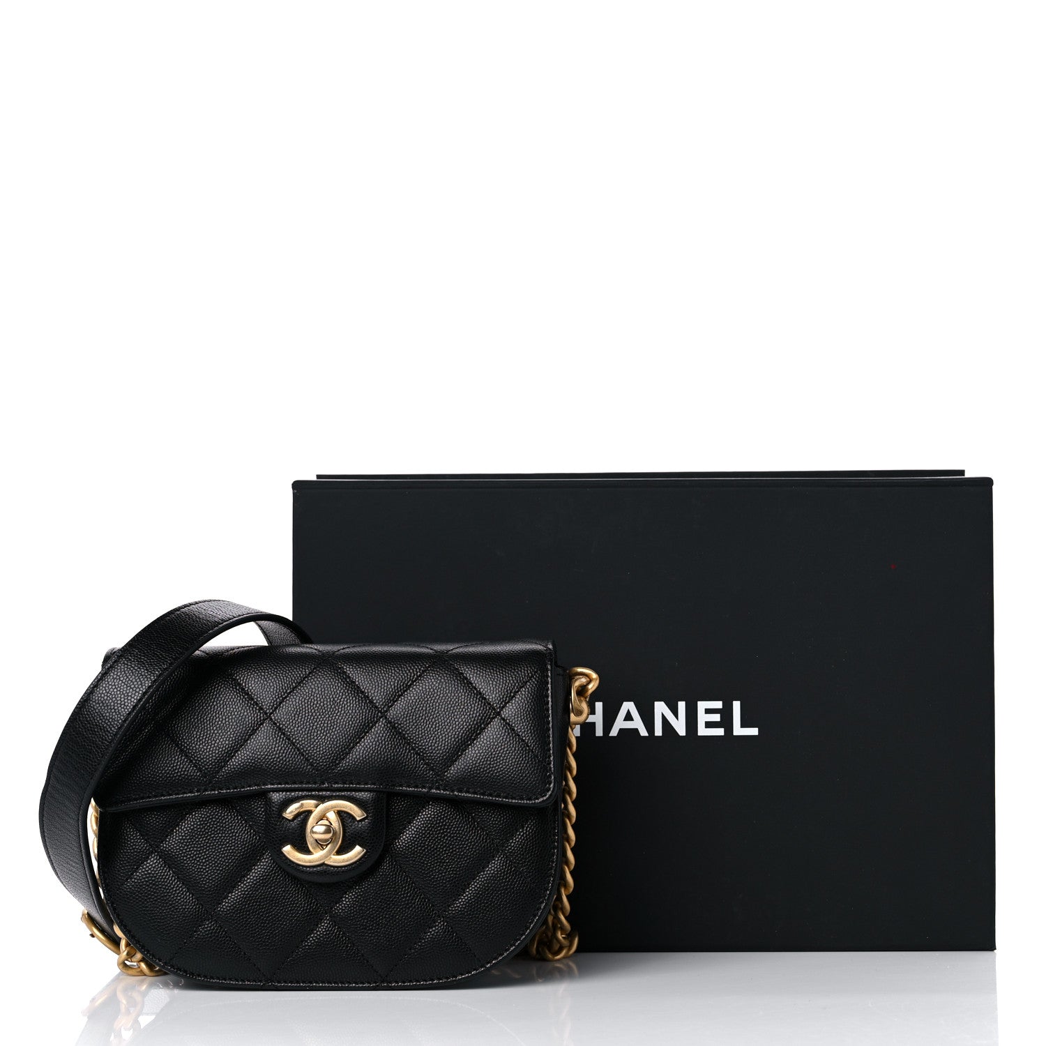 Chanel Caviar Quilted Moon Messenger Black 10 of 10