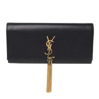 Saint Laurent Calfskin Classic Monogram Tassel Clutch Black 1 of 6