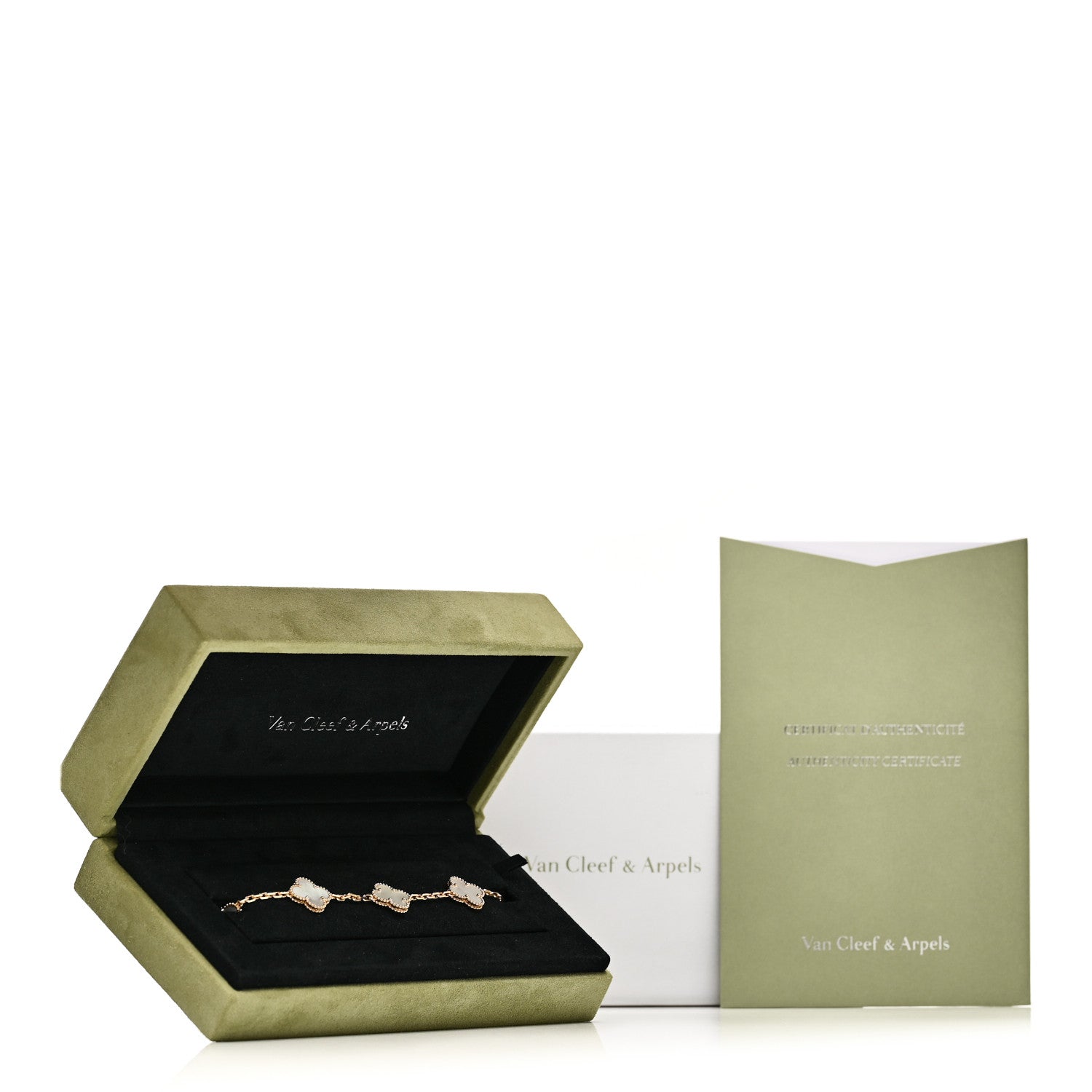 Van Cleef & Arpels 18K Yellow Gold Mother of Pearl 5 Motifs Vintage Alhambra Bracelet 5 of 5