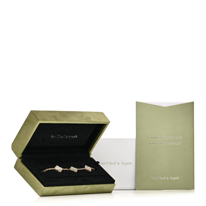 Van Cleef & Arpels 18K Yellow Gold Mother of Pearl 5 Motifs Vintage Alhambra Bracelet 5 of 5