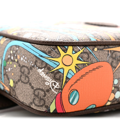 Gucci X DISNEY GG Supreme Monogram Donald Duck Small Interlocking G Belt Bag 120 48 Beige Multicolor New Acero 10 of 11