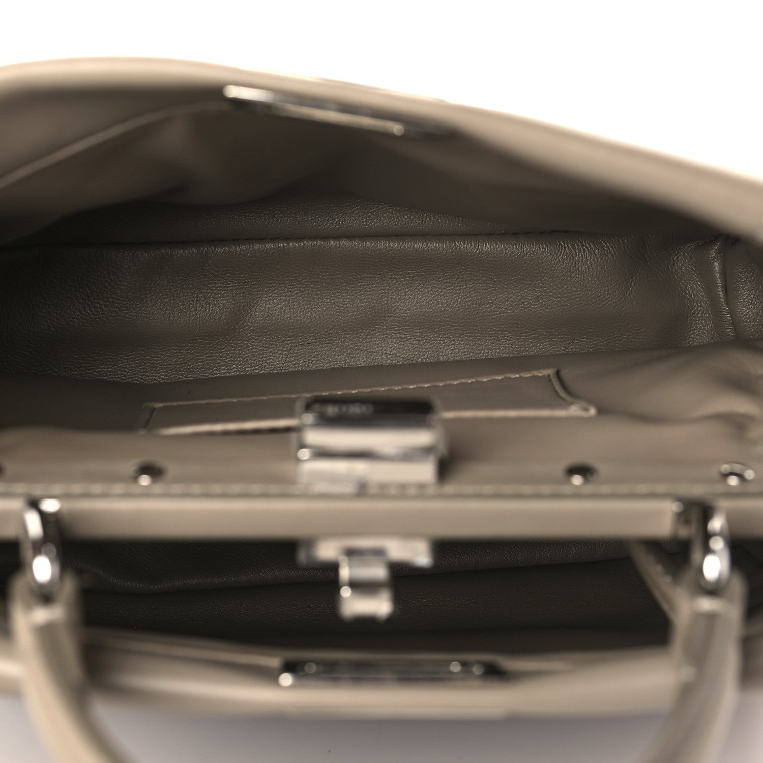 Fendi Nappa Stacked Bar Mini Peekaboo Iconic Satchel Tortora 4 of 9