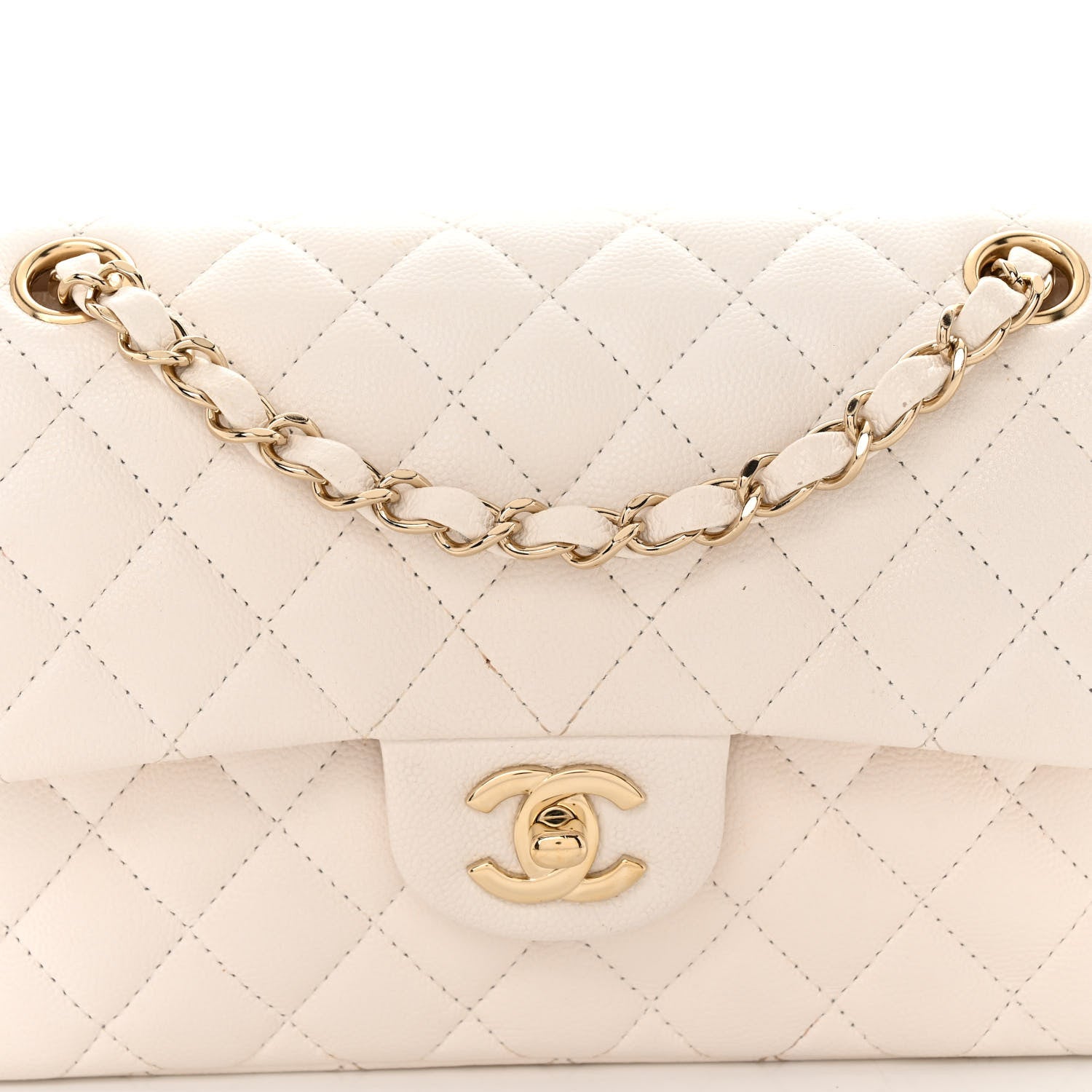 Chanel Caviar Quilted Small Double Flap White 8 of 10