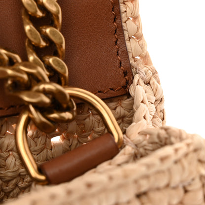 Saint Laurent Raffia Monogram Small Loulou Monogram Chain Satchel Natural 11 of 11