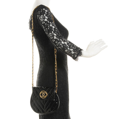 Chanel Patent Chevron Mini Flap Black 2 of 8