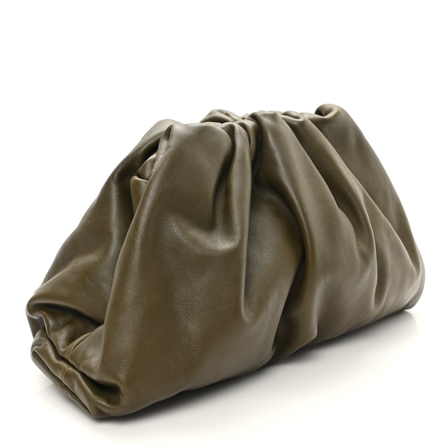 Bottega Veneta Smooth Butter Calf The Pouch Oversized Clutch Kaki Fondent 3 of 8