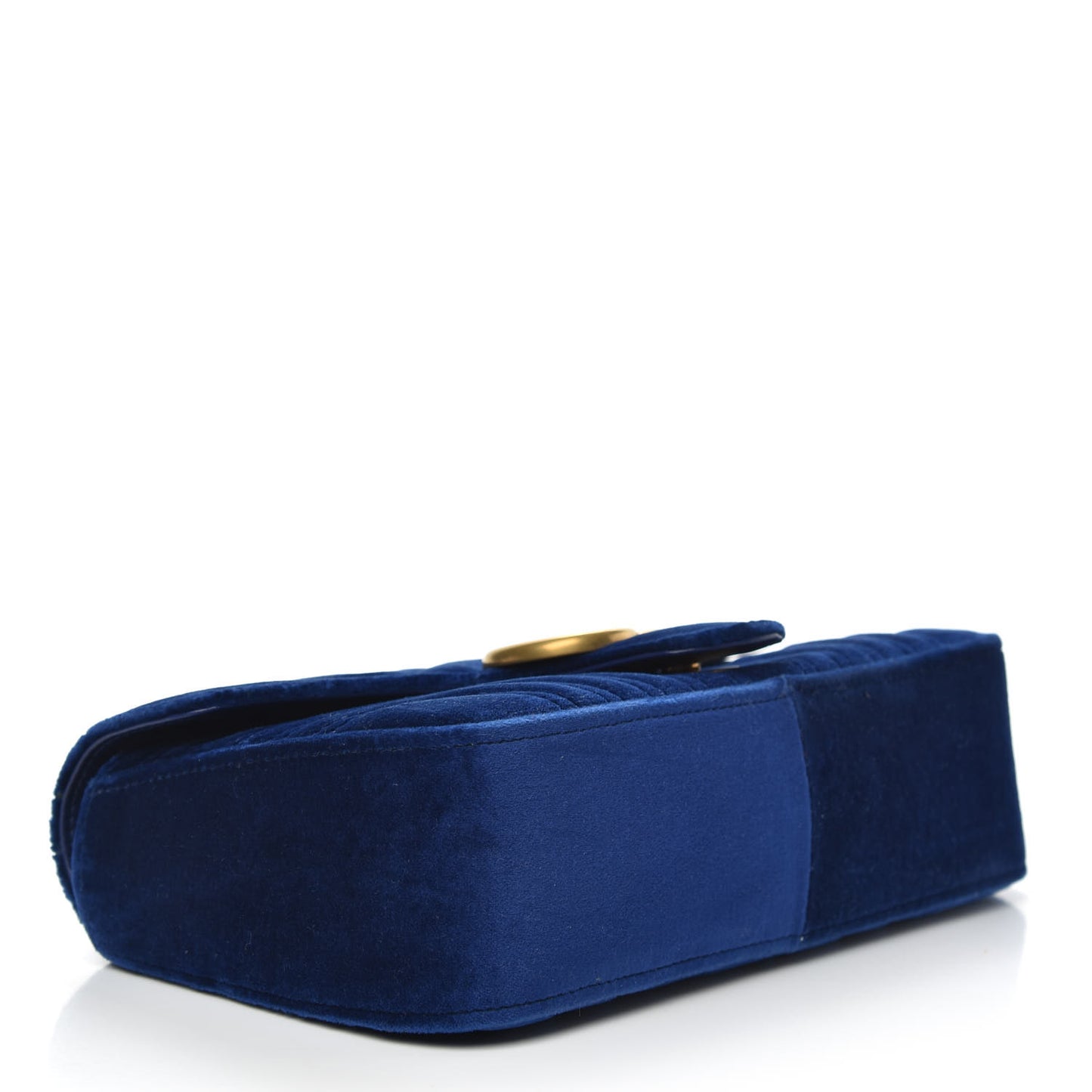 Velvet Matelasse Small GG Marmont Shoulder Bag Cobalt Blue