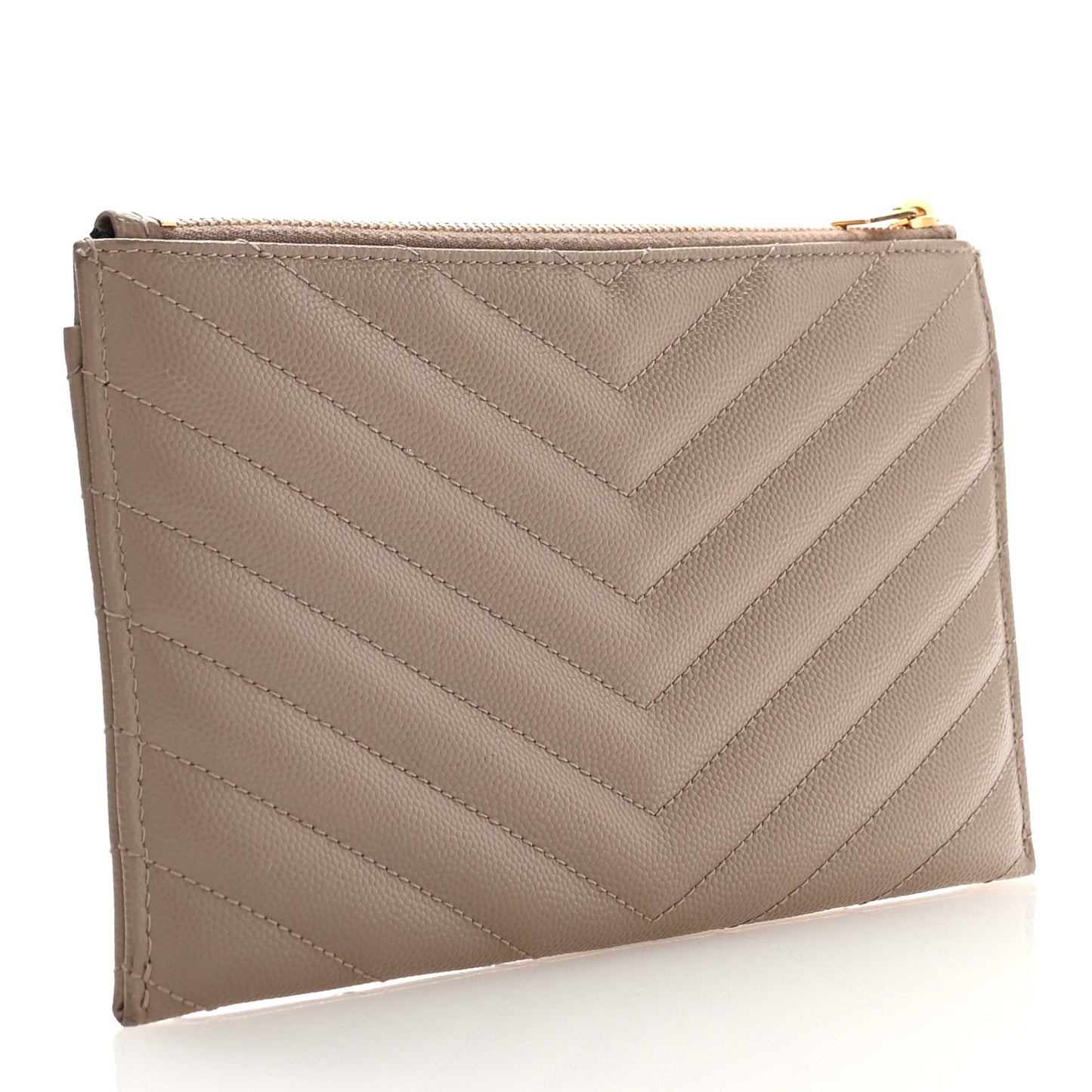 Grain De Poudre Chevron Monogram Bill Pouch Dusty Grey