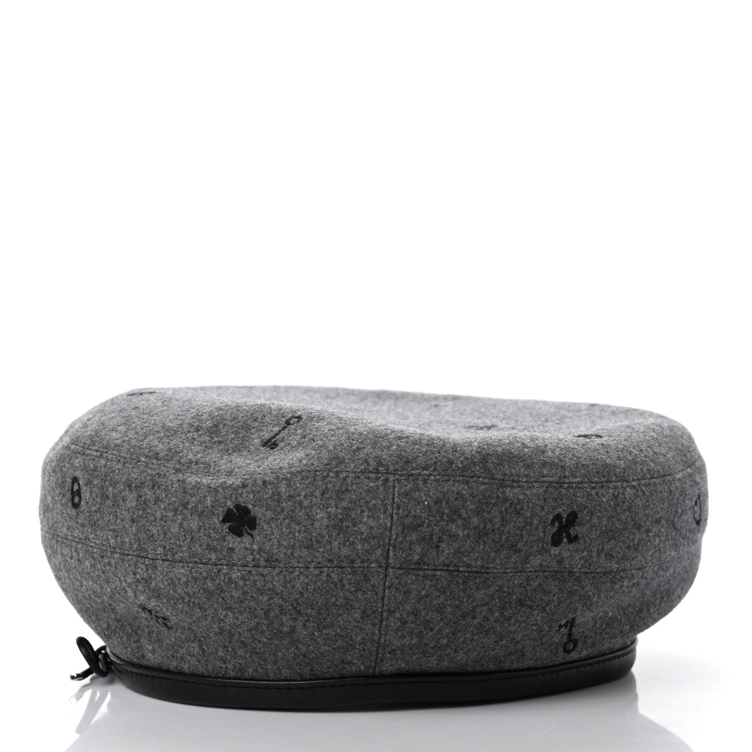Hermes Cashmere Lambskin Saint-Honore Charms Beret 57 Charbon 4 of 8
