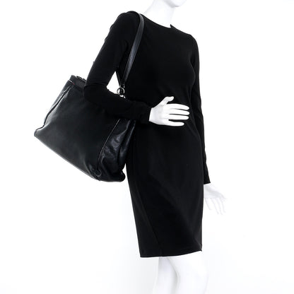 Fendi Goatskin Large Peekaboo Iconic Satchel Black Lampone 2 of 10