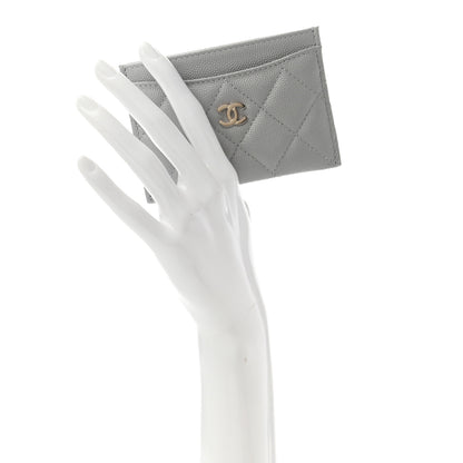 Chanel Caviar Quilted Card Holder Grey 2 of 8