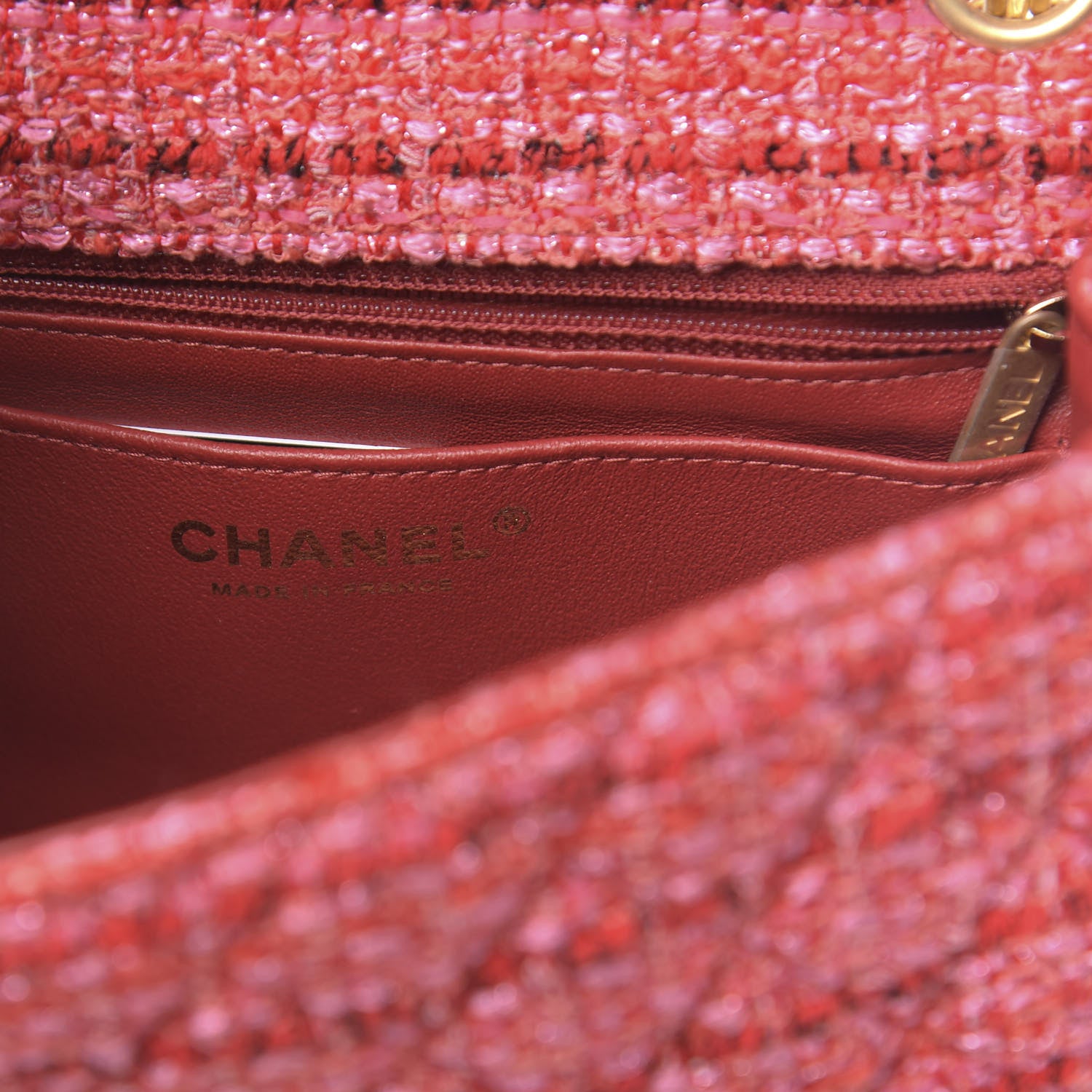 Chanel Tweed Quilted Mini 2.55 Reissue Flap Red Ecru Black 6 of 11