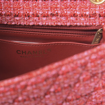 Chanel Tweed Quilted Mini 2.55 Reissue Flap Red Ecru Black 6 of 11