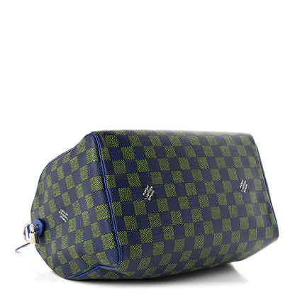 Louis Vuitton Damier Heritage Speedy Bandouliere 40 Blue Green 4 of 9