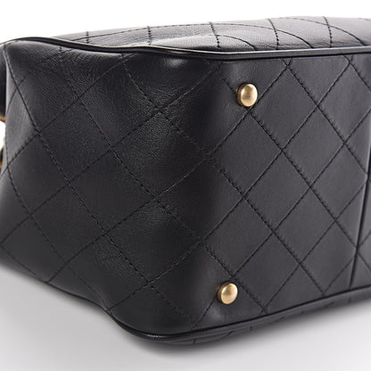 Chanel Calfskin Stitched Egyptian Amulet Drawstring Bag Black 10 of 13