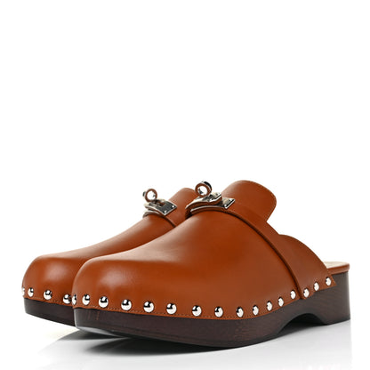 Hermes Calfskin Calya Mules 37 Naturel 3 of 8