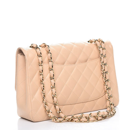 Chanel Caviar Quilted Jumbo Single Flap Beige Clair 3 of 10