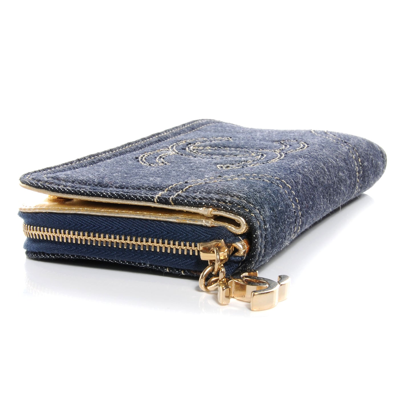 Denim CC Zip Wallet