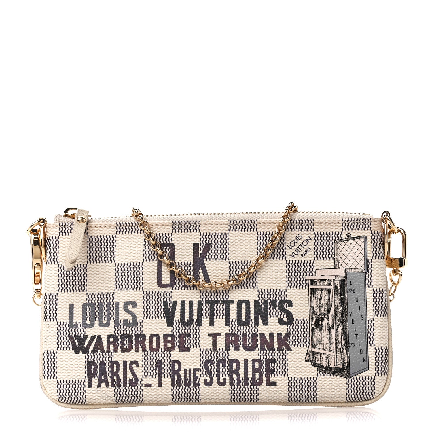 Louis Vuitton Damier Azur Trunk Pochette Milla MM 1 of 9