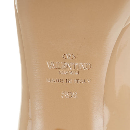 Valentino Garavani Patent Couture Bow Peep Toe 30/125mm Platform Pumps 39.5 Beige 6 of 7