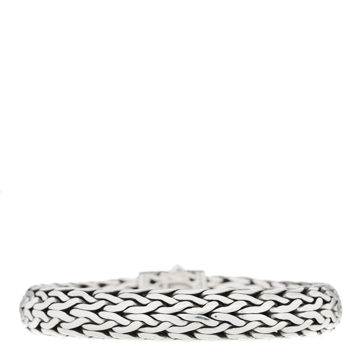 John Hardy Sterling Silver 18K Yellow Gold Diamond 11mm Classic Chain Bracelet 2 of 4
