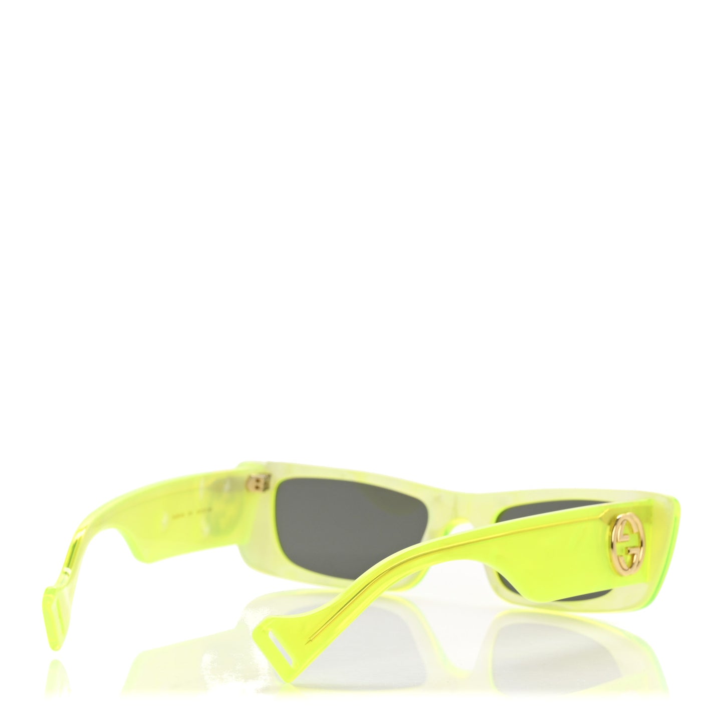Acetate Rectangular Sunglasses GG0516S Fluorescent Yellow