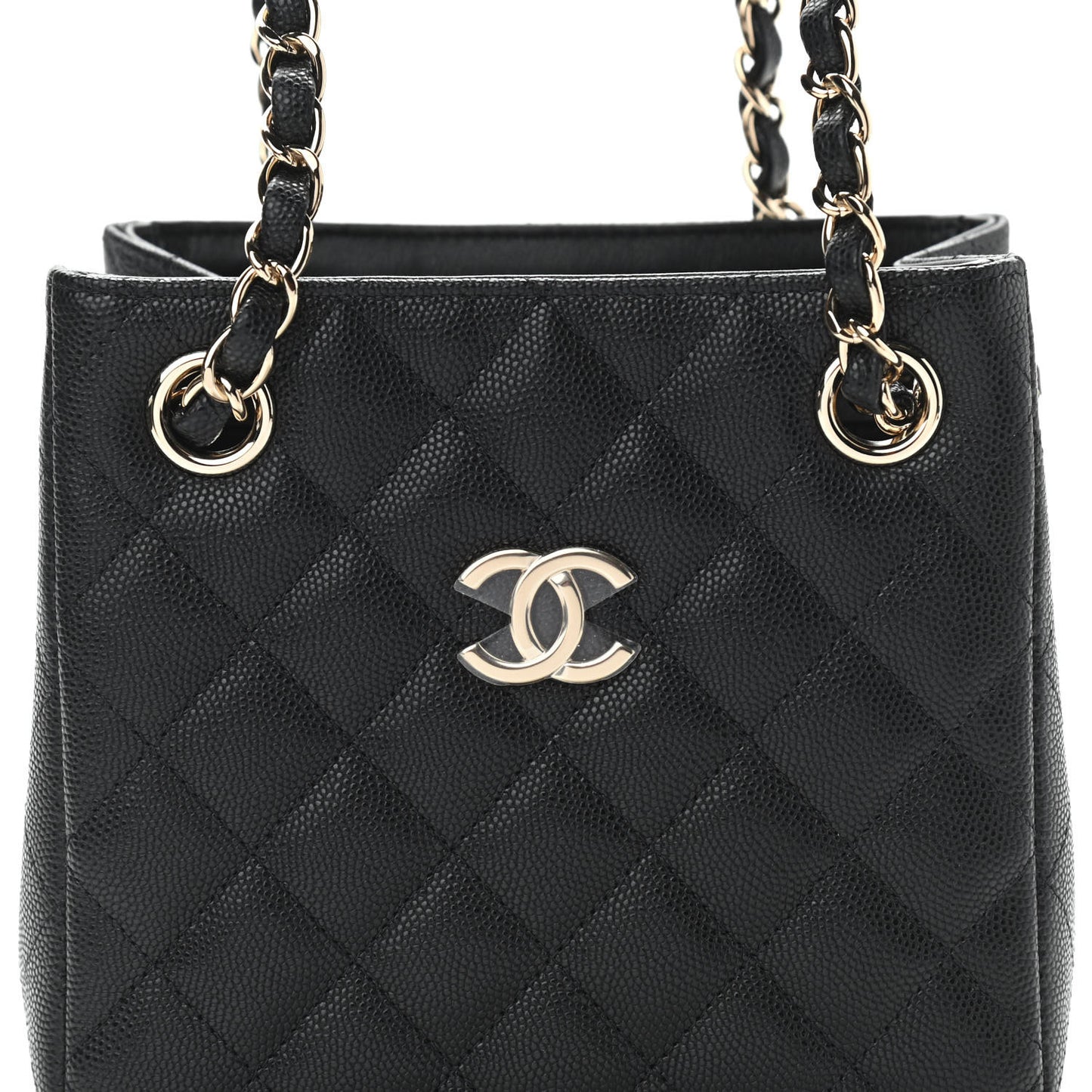 Caviar Quilted Mini Bucket Bag Black