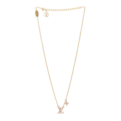 Louis Vuitton Enamel LV Iconic Necklace Gold Pink 3 of 6